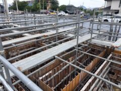 6月30日　N市マンション　基礎型枠施工完了