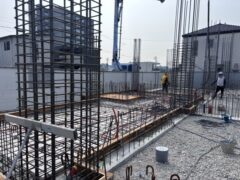 7月22日　N市マンション土間コンクリート打設